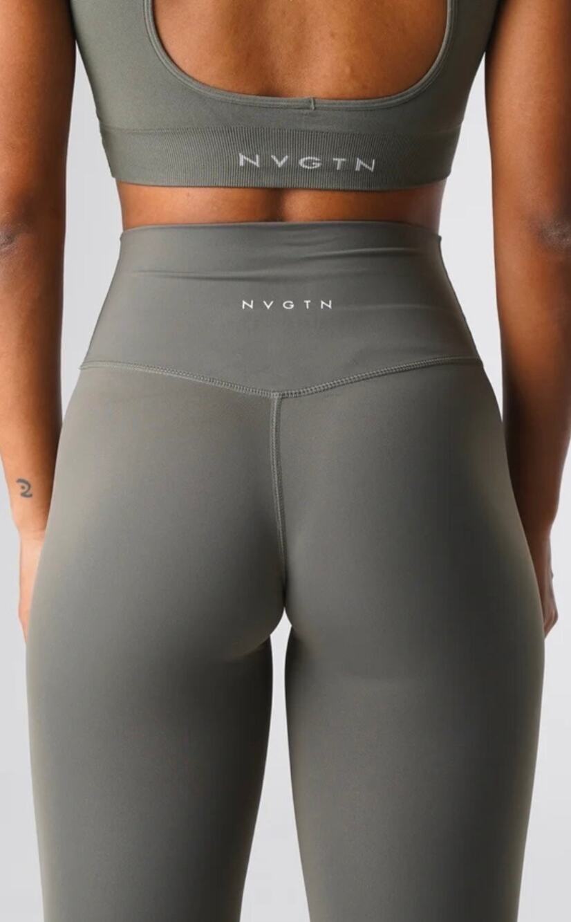 NVGTN Olive Khaki Contour Seamless High Waisted Workout Gym Leggings Size XS